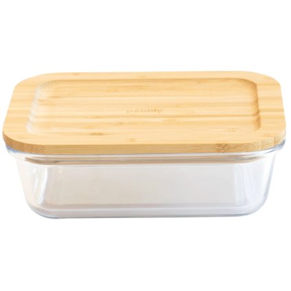 Recipient pentru depozitarea alimentelor PKV-010 1,5 l, sticlă/bambus, Pebbly