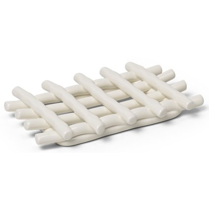 Suport pentru săpun 14,5 cm, alb, gresie, ferm LIVING