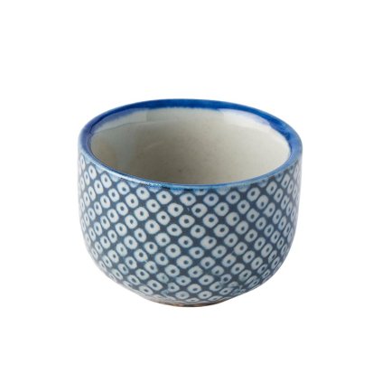 Cupa Sake SHIBORI 30 ml, albastru, ceramică, MIJ