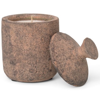 Lumânare parfumată URA SIENNA ARSĂ 13 cm, maro, gresie, ferm LIVING