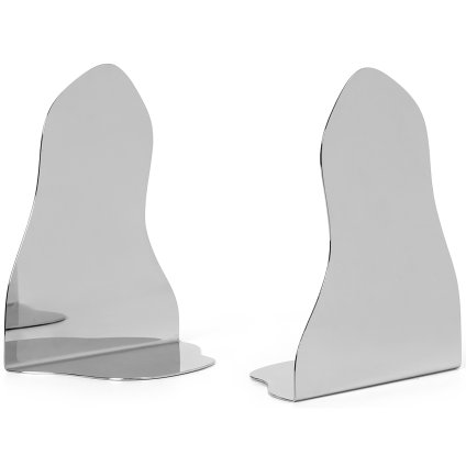 Suport pentru cărți POND 20 cm, set de 2 buc, argintiu, oțel inoxidabil, ferm LIVING