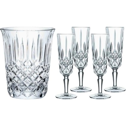Pahar pentru șampanie NOBLESSE, set de 4 buc, cu răcitor pentru șampanie, sticlă, Nachtmann