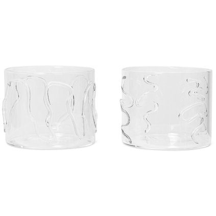 Pahar de apă DOODLE 200 ml, set de 2 buc, transparent, sticlă, ferm LIVING