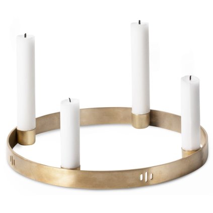 Suport de lumânare pentru cină CIRCLE 25 cm, alamă, ferm LIVING