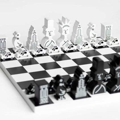 Șah THE NEW YORKER, negru / alb, Printworks