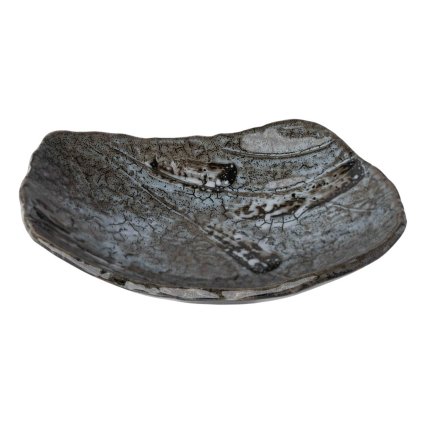 220040 jidelni talir shiranami 22 x 18 cm modra keramika mij