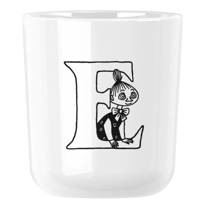 220346 plastovy hrnek moomin abc 200 ml pismeno e bila rig tig