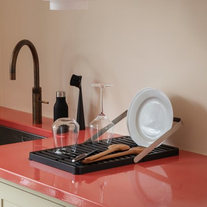 Suport pentru uscarea vaselor 46 x 29 cm, negru, plastic, Eva Solo
