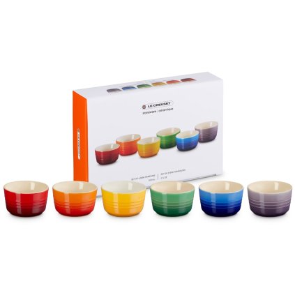 224619 ramekin 100 ml sada 6 ks rainbow kamenina le creuset