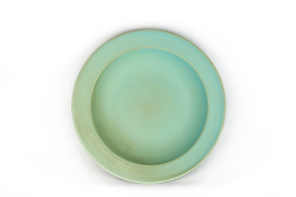 Farfurie adâncă margine largă 21.5 cm albastră verde MIJ
