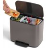 Coș cu pedală BO 11 + 23 l, platină, Brabantia