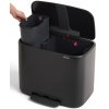Coș cu pedală BO 11 + 23 l, negru mat, Brabantia