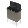 Coș de gunoi cu capac sensibil la atingere BO 11 + 23 l, platină, Brabantia