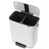 Coș cu pedală BO 2 x 30 l, alb, Brabantia