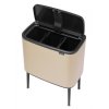 Coș de gunoi cu capac sensibil la atingere TOUCH BIN 3 x 11 l, șampanie, Brabantia