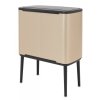 Coș de gunoi cu capac sensibil la atingere TOUCH BIN 3 x 11 l, șampanie, Brabantia