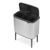 Coș de gunoi sensibil la atingere BO 3 x 11 l, oțel mat, Brabantia