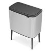 Coș de gunoi sensibil la atingere BO 3 x 11 l, oțel mat, Brabantia