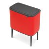 Coș de gunoi cu capac sensibil la atingere BO 3 x 11 l, roșu, Brabantia