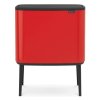Coș de gunoi cu capac sensibil la atingere BO 3 x 11 l, roșu, Brabantia