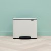 Coș cu pedală BO 3 x 11 l, alb, Brabantia