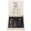 Cuțit de buzunar LAGUIOLE LUXURY set cadou, cu ascuțitoare și husă, cu mâner din lemn de trandafir, Laguiole