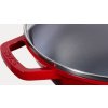 Wok 30 cm, cu capac de sticlă, vișiniu, fontă, Staub