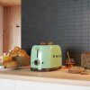 Toaster TSF01PGEU, 2 felii, verde pastel, Smeg