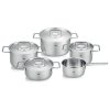 Set de vase pentru gătit PURE, set de 5, argintiu, oțel inoxidabil, Fissler