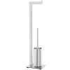 Suport hârtie igienică și perie WC LINEA 72 cm, mată, din oțel inoxidabil, Zack