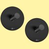 Cârlig pentru prosoape 4,5 cm, set de 2, negru, oțel inoxidabil, Zack
