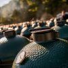 Grătar cu cărbune M 38 cm, + masă mobilă + ConvEGGtor + greblă, Big Green Egg