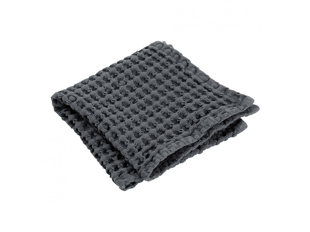 Brisača za roke z vafelj vzorcem CARO sivkasto črna 30 x 30 cm Blomus