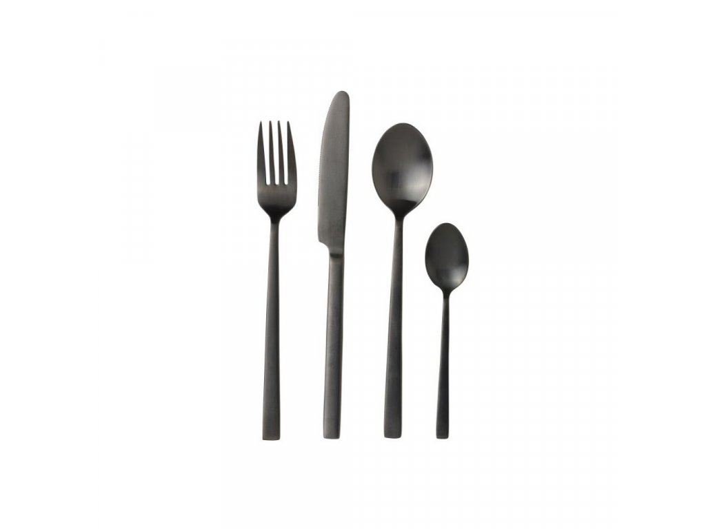 Set jedilnega pribora, 16 kosov, črne barve, Bitz