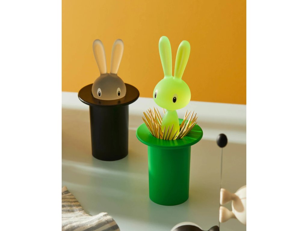 Držalo za zobotrebce MAGIC BUNNY, črna, Alessi