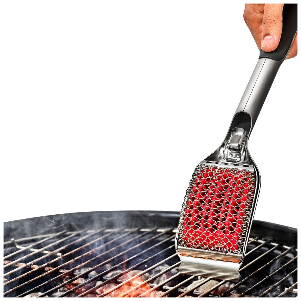 Krtača in strgalo za žar GOOD GRIPS, 51 cm, siva, iz nerjavečega jekla, OXO