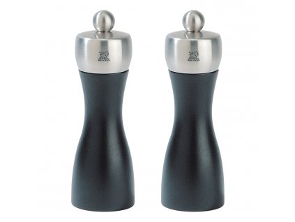 Set mlinčkov za sol in poper FIDJI, 15 cm, črna mat/nerjaveče jeklo, Peugeot