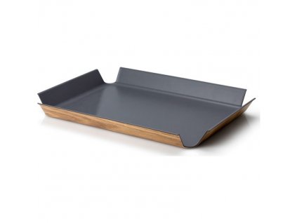 Servirni pladenj, 45 x 34 cm, protizdrsna, siva, Continenta