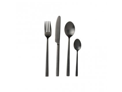 Set jedilnega pribora, 16 kosov, črne barve, Bitz