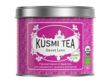 Črni čaj SWEET LOVE, 100 g čajnih lističev v pločevinki, Kusmi Tea