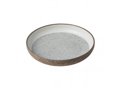 Desertni krožnik CRAZED GREY, 22 cm, z visokim robom, MIJ