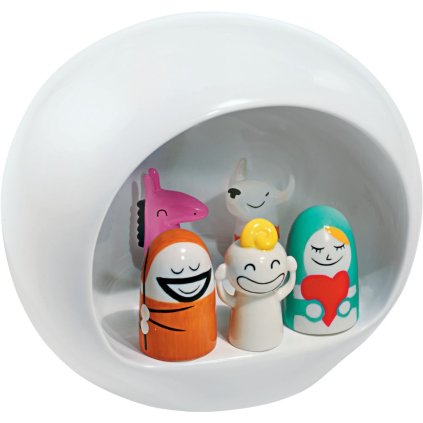 Porcelanaste jaslice PRESEPE, 6 kosov, bela, Alessi 