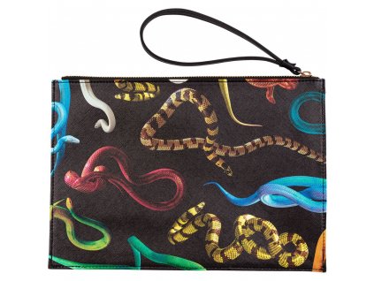 Toaletni žepek TOILETPAPER SNAKES, 28 x 20 cm, črna, Seletti