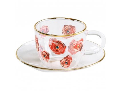 Skodelica za espresso s krožnikom TOILETPAPER ROSES, 50 ml, Seletti