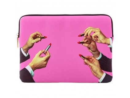 Ovitek za laptop TOILETPAPER LIPSTICKS, 34,5 x 25 cm, roza, Seletti
