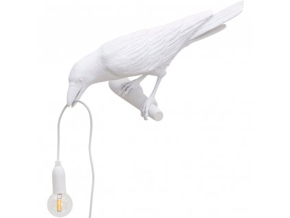 Stenska svetilka BIRD LOOKING LEFT, 33 cm, bela, Seletti