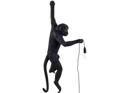 Stenska luč HANGING MONKEY, 76,5 cm, leva, črna, Seletti