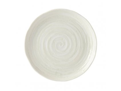 Stranski krožnik WHITE SPIRAL, 21,5 cm, bela, MIJ