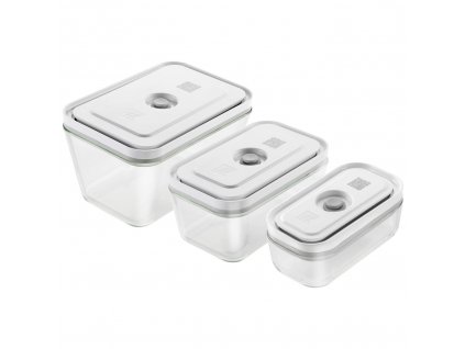 Vakuumske posode za hrano FRESH & SAVE, set 3, bela, steklo, Zwilling