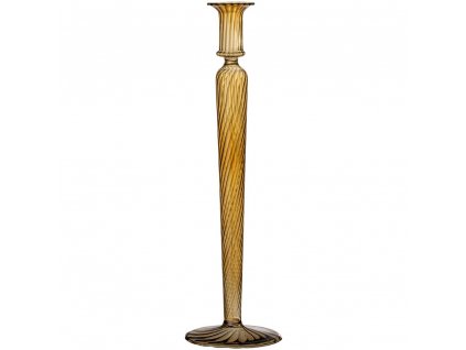 Svečnik DARA, 35 cm, rjava barva, steklo, Bloomingville
